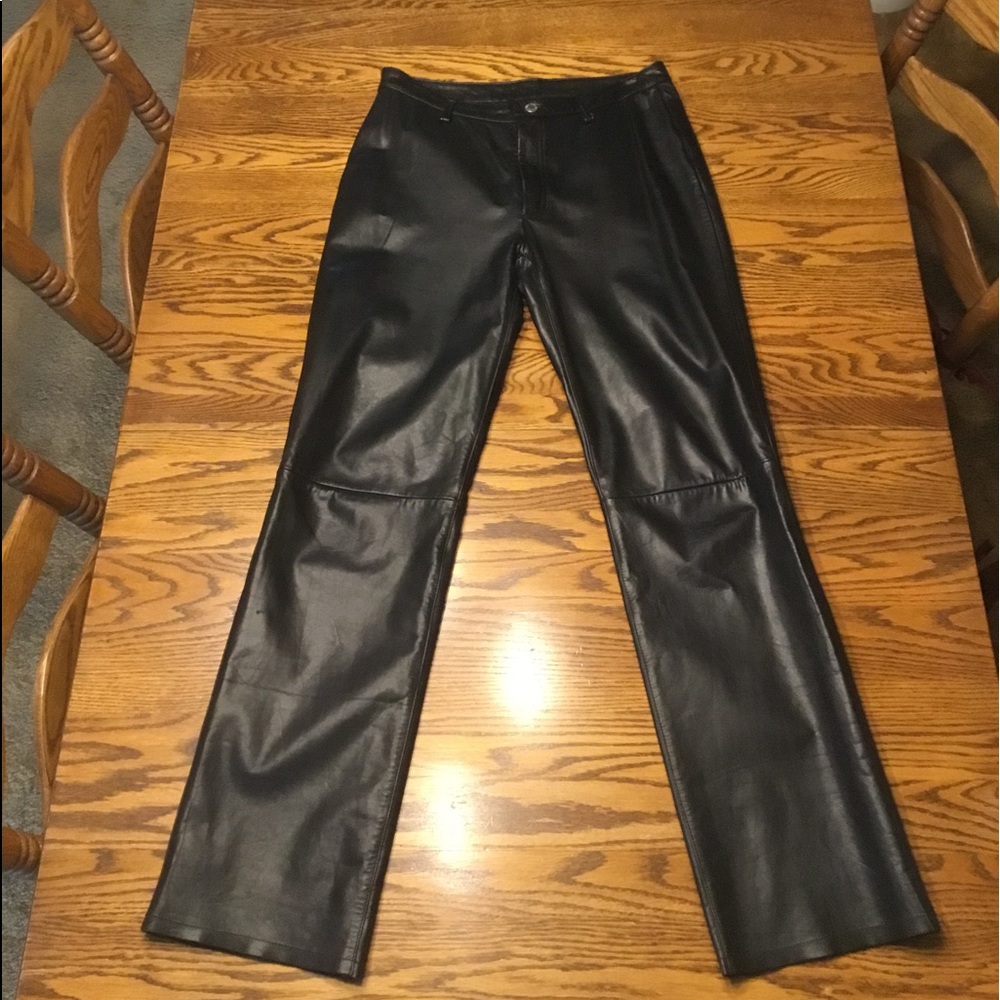 Banana Republic black leather pant